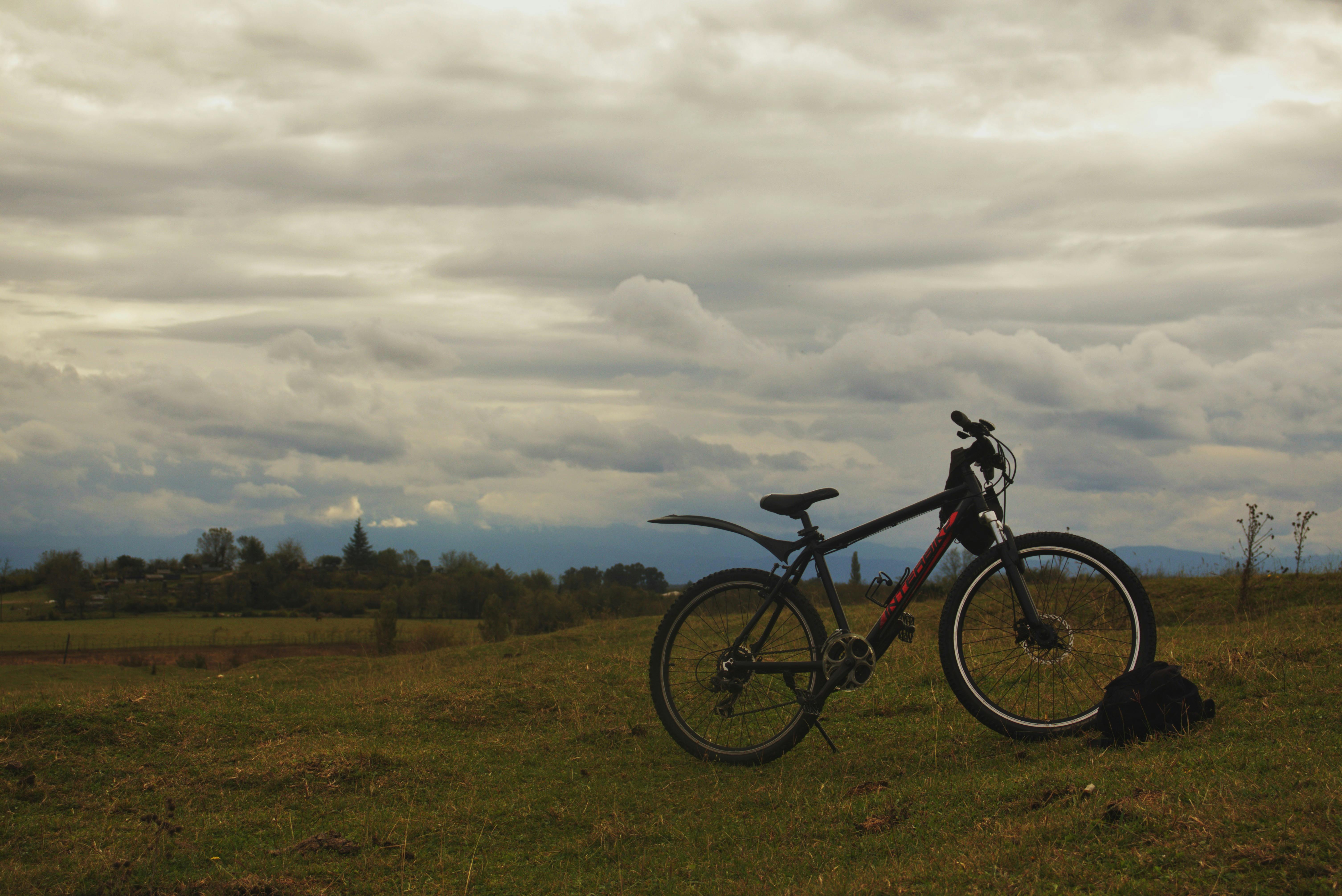 Mountain bike on trail